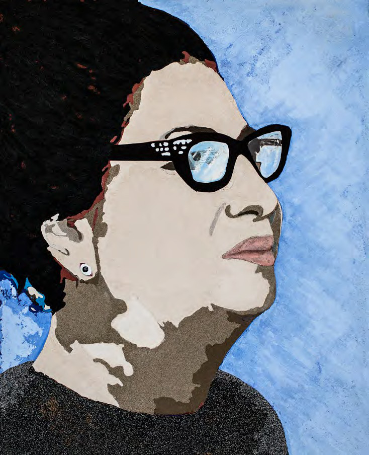 Umm Kulthum  fresco portrait by Fabrizio Ruggiero — 